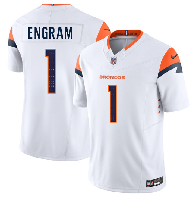 Denver Broncos #1 Evan Engram White 2025 F.U.S.E. Vapor Limited Stitched Jersey - Zenithce