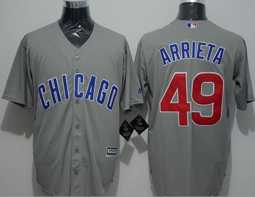 Cubs #49 Jake Arrieta Grey New Cool Base Stitched Jersey - Zenithce