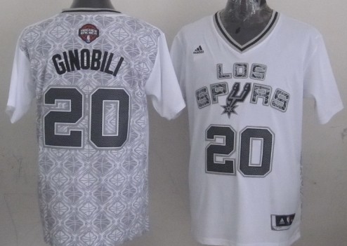 San Antonio Spurs #20 Manu Ginobili Revolution 30 Swingman 2014 Noche Latina White Jersey - Zenithce
