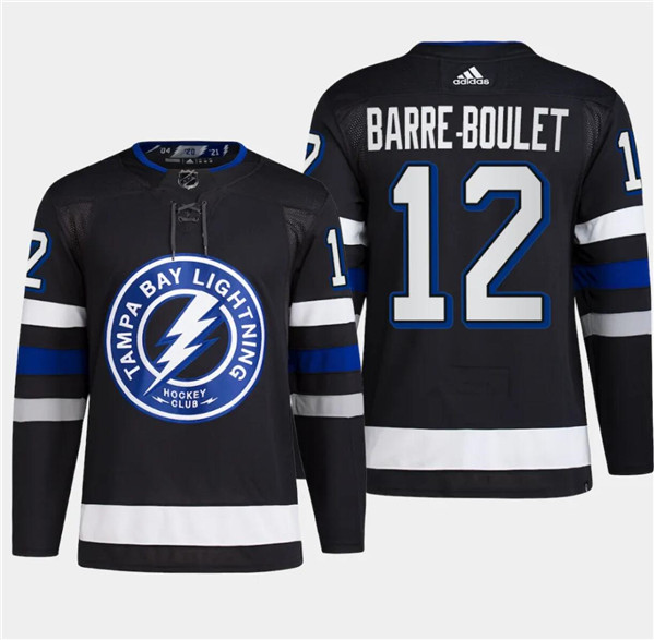 Tampa Bay Lightning #12 Alex Barre-Boulet Black Alternate Premier Breakaway Stitched Jersey - Zenithce