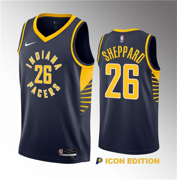 Indiana Pacers #26 Ben Sheppard Navy 2023 Draft Icon Edition Stitched Jersey - Zenithce