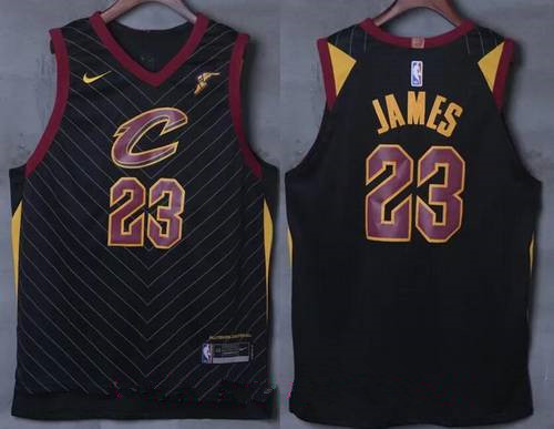 Cleveland Cavaliers #23 LeBron James Black 2017-2018 Swingman Goodyear Stitched Jersey - Zenithce