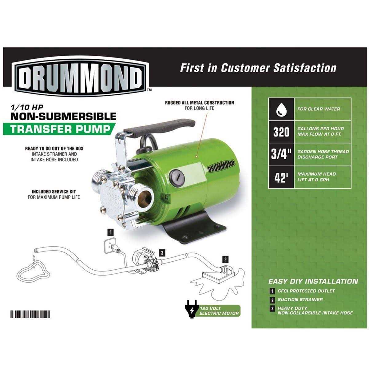 Drummond 1 HP Stainless Steel Shallow Well Pump and Tank with Pressure Control Switch - Zenithce