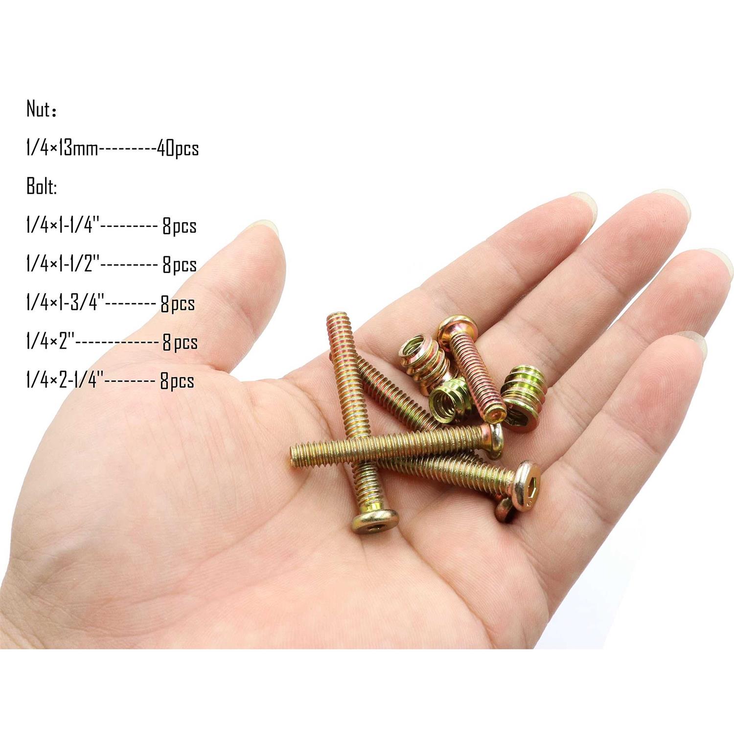 LBY Sets 5/16×15mm Threaded Inserts Nuts and Bolt Assortment kit - Zenithce