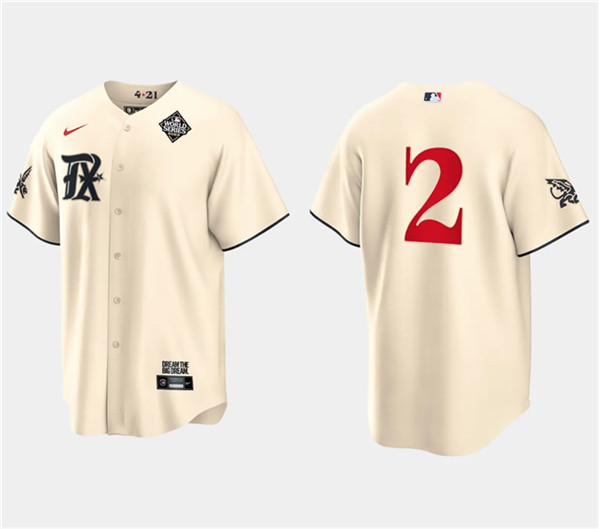Texas Rangers #2 Marcus Semien Cream 2023 World Series City Connect Stitched Jersey - Zenithce