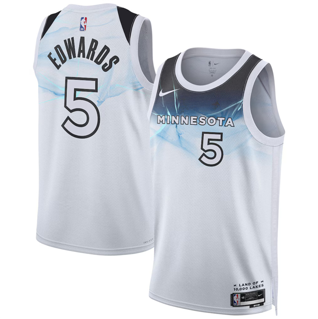 Minnesota Timberwolves #5 Anthony Edwards White 2024-25 City Edition Stitched Jersey - Zenithce
