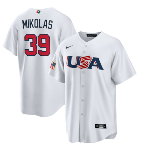USA #39 Miles Mikolas 2023 White World Classic Stitched Jersey - Zenithce
