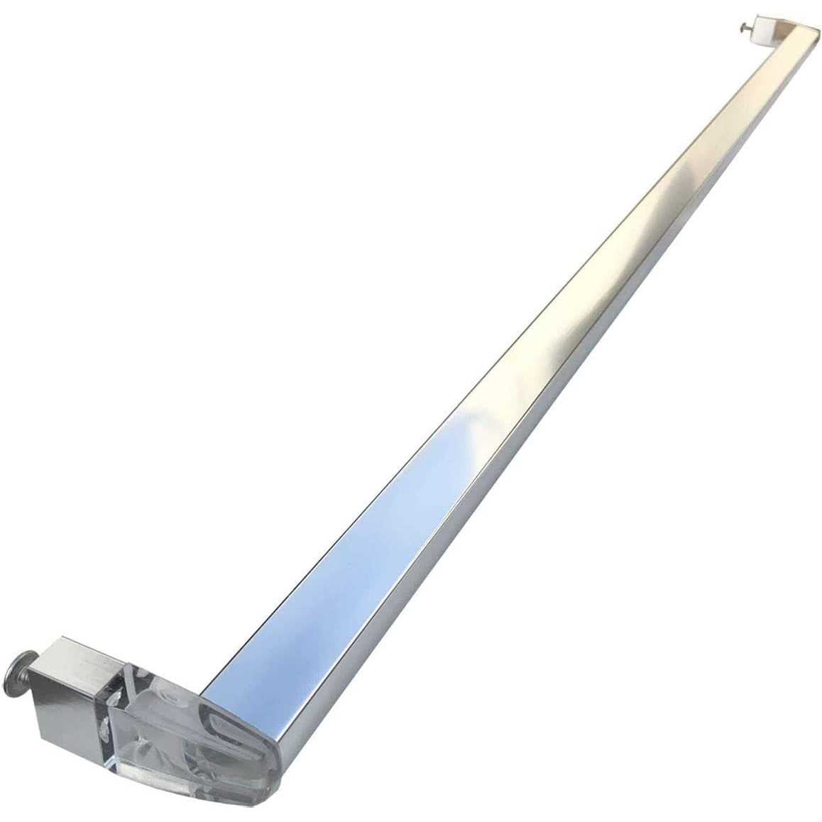 Gordon Glass Long Chrome Framed Sliding Shower Door Towel Bar with Clear Acrylic Brackets - Zenithce