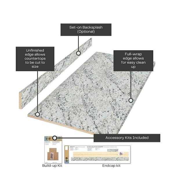 Hampton Bay 8 ft Laminate Countertop Kit Eased Edge Ice - Zenithce