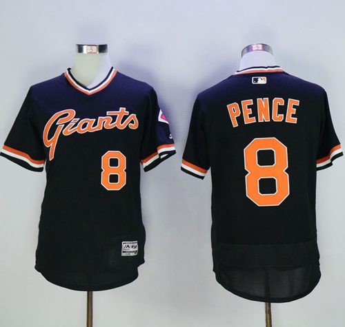 Giants #8 Hunter Pence Black Flexbase Authentic Collection Cooperstown Stitched Jersey - Zenithce