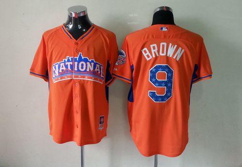 Phillies #9 Domonic Brown Orange All-Star 2013 National League Stitched Jersey - Zenithce