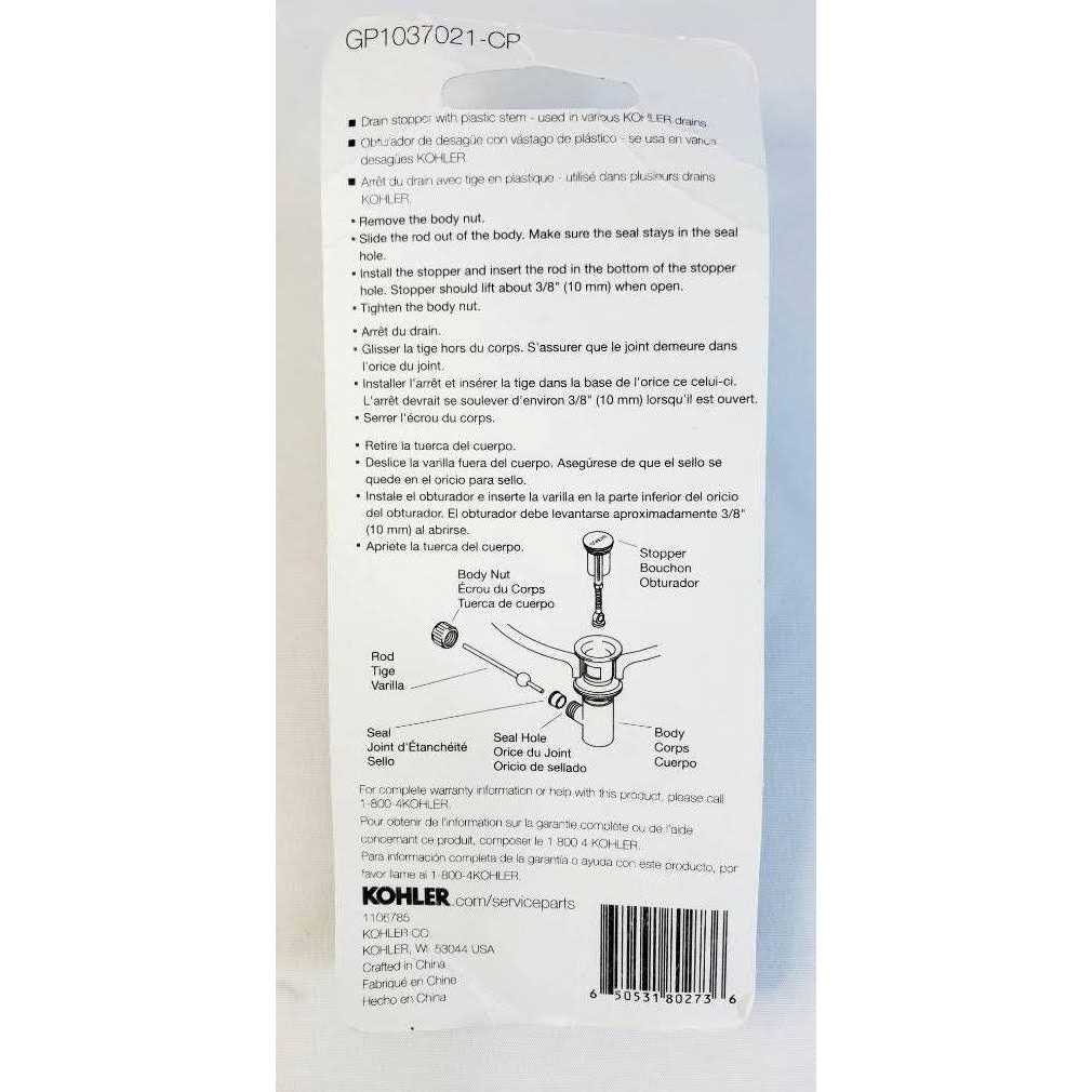 Kohler Pop-Up Clicker Drain - Zenithce