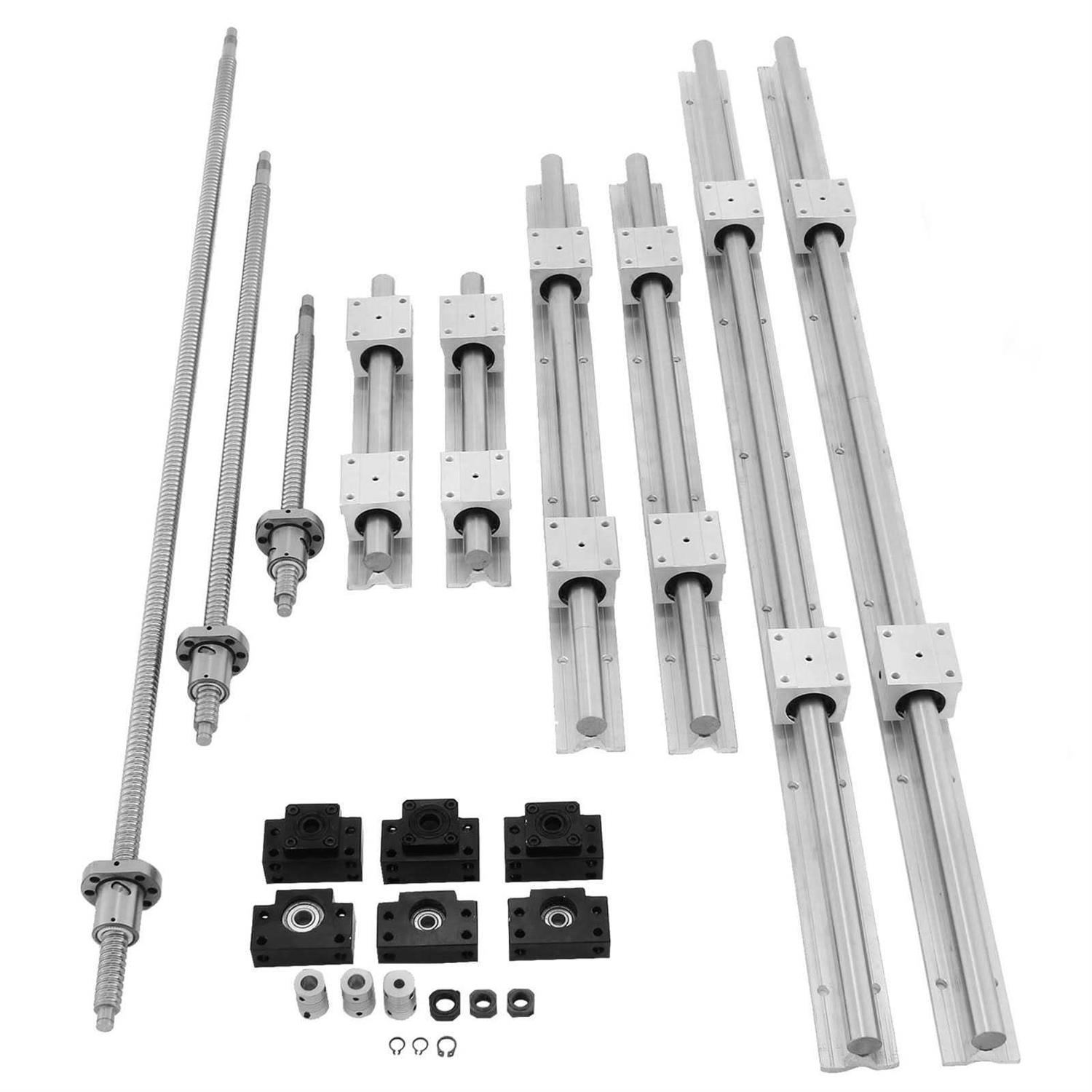 VEVOR Linear Rail HSR15-1500mm 2pcs Linear Guideway Rail 4X Square Type Carriage Bearing BlocksLinear Rail Support for 15mm Slotted Bearings - Zenithce