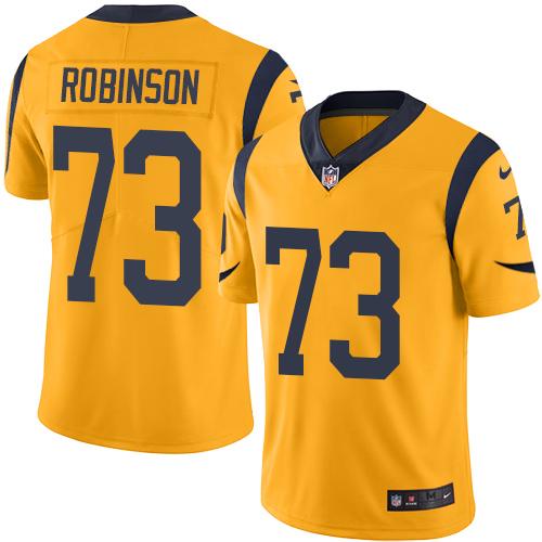 Rams #73 Greg Robinson Gold Stitched Limited Rush Nike Jersey - Zenithce