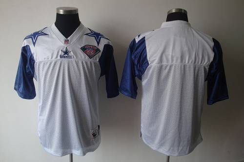 Mitchell And Ness 75TH Cowboys Blank White Stitched Jersey - Zenithce