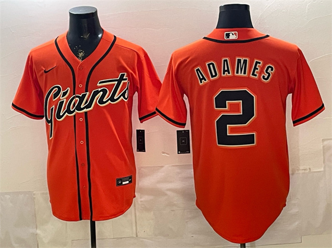 San Francisco Giants #2 Willy Adames Orange Cool Base Stitched Jersey - Zenithce