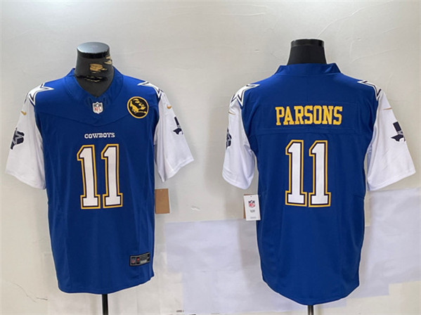 Dallas Cowboys #11 Micah Parsons 2024 F.U.S.E. Navy Gold With Texas John Madden Patch Stitched Jersey - Zenithce