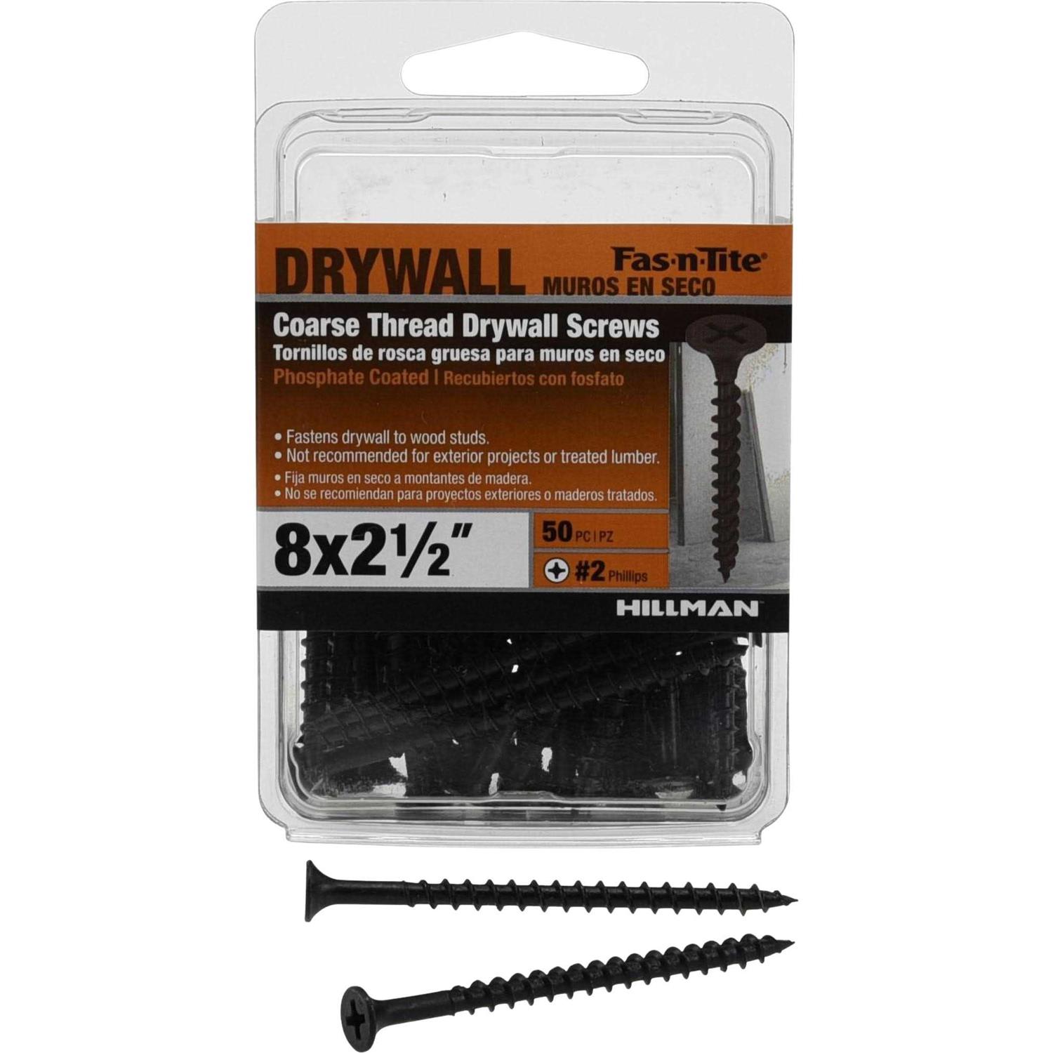 Hillman #8 x Flat Coarse Thread Drywall Screws - Zenithce