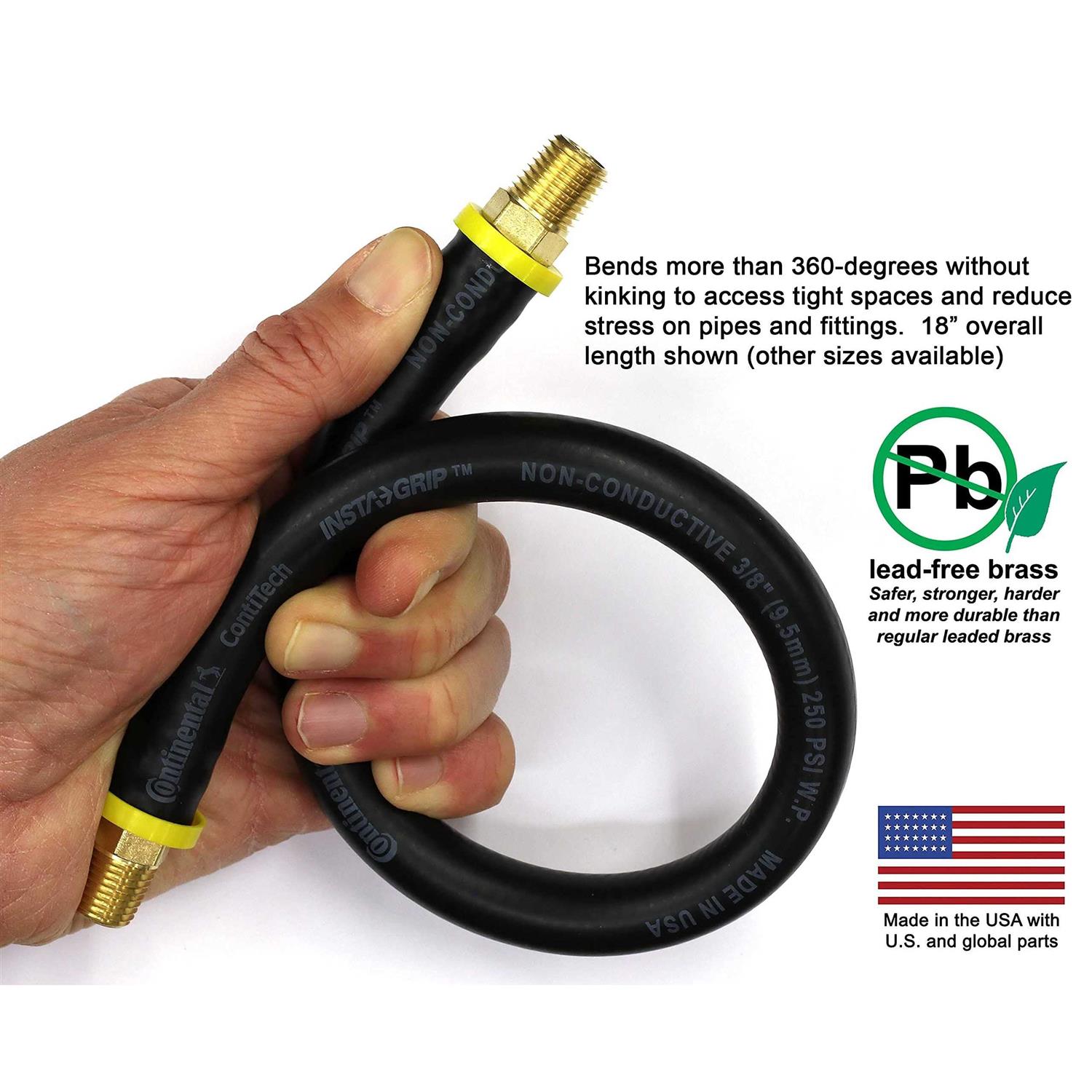 Short Air Compressor Hose 1/4 inch Male NPT To 1/4 inch Male NPT Connections - Zenithce