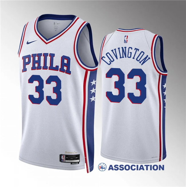 Philadelphia 76ers #33 Robert Covington White Association Edition Stitched Jersey - Zenithce