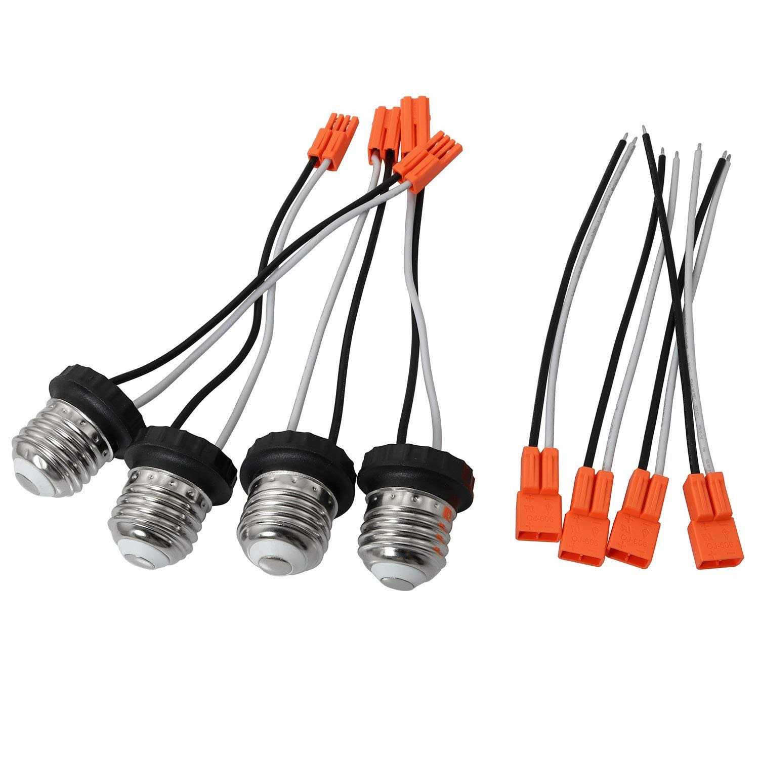 Longdex 12pcs Lamp Base Waterproof Black Pigtail Lamp Holder Socket 250V 6A - Zenithce