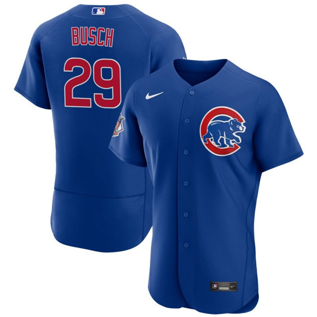 Chicago Cubs #29 Michael Busch Blue Flex Base Stitched Jersey - Zenithce