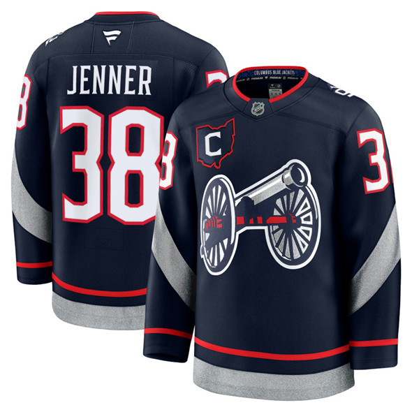 Columbus Blue Jackets #38 Boone Jenner Navy 2024-25 With C Patch Stitched Jersey - Zenithce