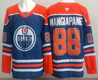 Edmonton Oilers #88 Andrew Mangiapane Blue Authentic Jersey - Zenithce