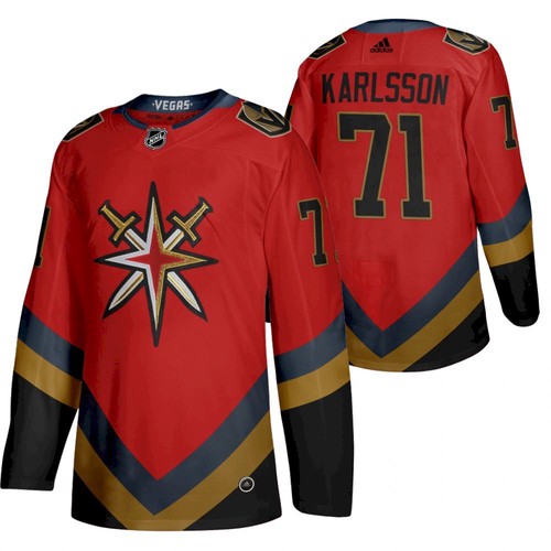 Vegas Golden Knights #71 William Karlsson 2021 Red Reverse Retro Stitched Jersey - Zenithce