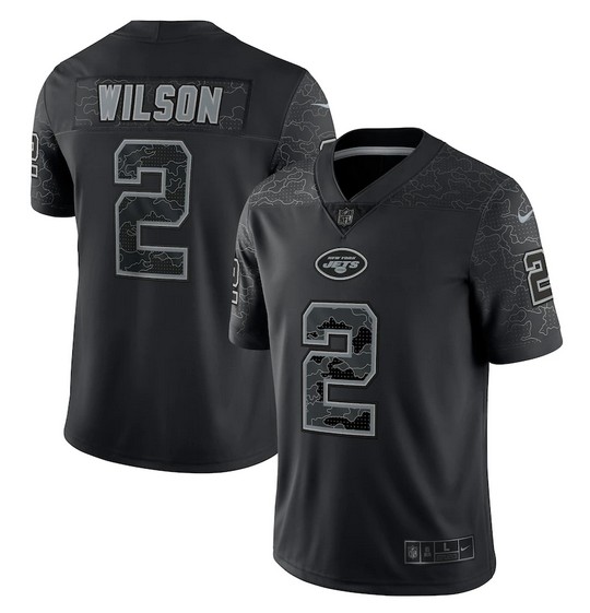 New York Jets #2 Zach Wilson Black Reflective Limited Stitched Jersey - Zenithce