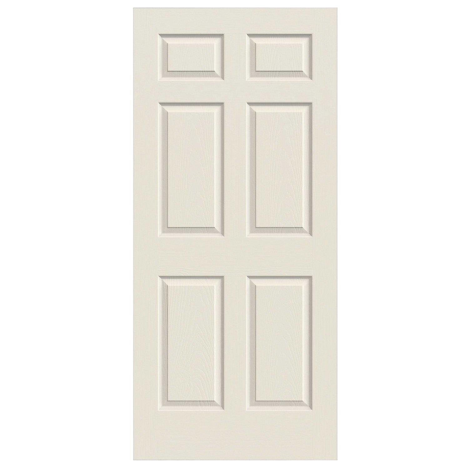 RELIABILT Colonist Textured 30-in x 80-in 6-panel Hollow Core Primed Molded Composite Slab Door LO30404 - Zenithce