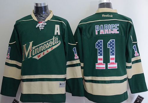 Wild #11 Zach Parise Green USA Flag Fashion Stitched Jersey - Zenithce