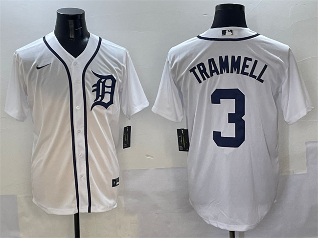 Detroit Tigers #3 Alan Trammell White Cool Base Stitched Jersey - Zenithce