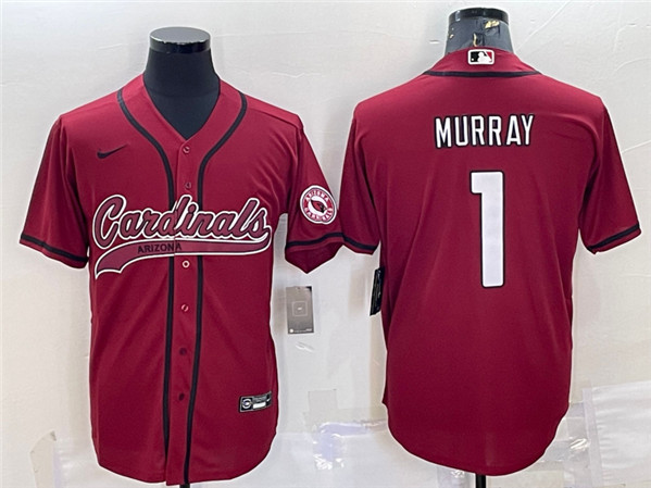 Arizona Cardinals #1 Kyler Murray Red With Patch Cool Base Stitched Jersey - Zenithce