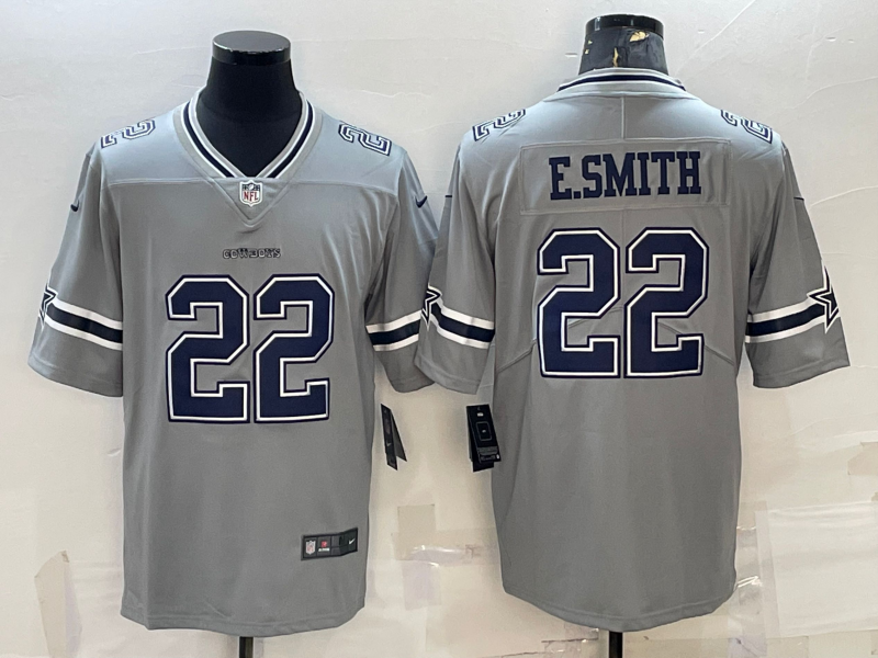 Dallas Cowboys #22 Emmitt Smith Grey Inverted Edition Stitched Jersey - Zenithce