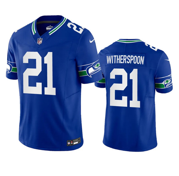 Seattle Seahawks #21 Artie Burns Royal 2023 F.U.S.E. Vapor Limited Throwback Stitched Jersey - Zenithce