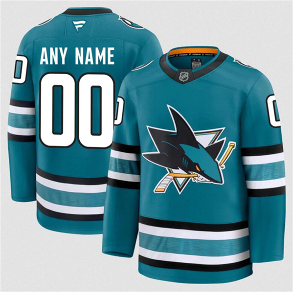 San Jose Sharks Custom Teal 2024-25 Home Stitched Jersey - Zenithce