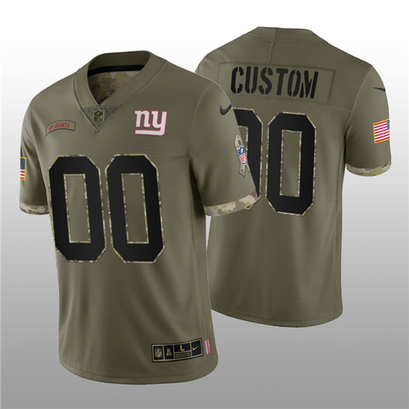 New York Giants Custom 2022 Olive Salute To Service Limited Stitched Jersey - Zenithce