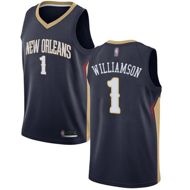 Pelicans #1 Zion Williamson Navy Swingman Icon Edition Jersey - Zenithce