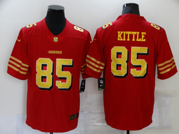 San Francisco 49ers #85 George Kittle Red Gold Vapor Untouchable Limited Stitched Jersey - Zenithce