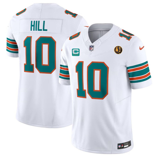 Miami Dolphins #10 Tyreek Hill White 2023 F.U.S.E. Alternate With John Madden Patch And 3-Star C Patch Vapor Limited Stitched Jersey - Zenithce