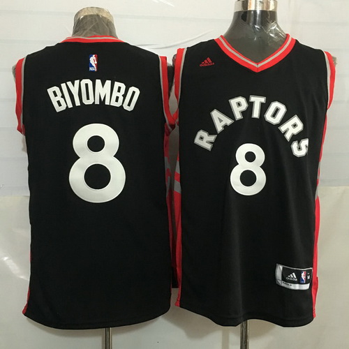 Toronto Raptors #8 Bismack Biyombo Black With Red New Rev 30 Swingman Jersey - Zenithce