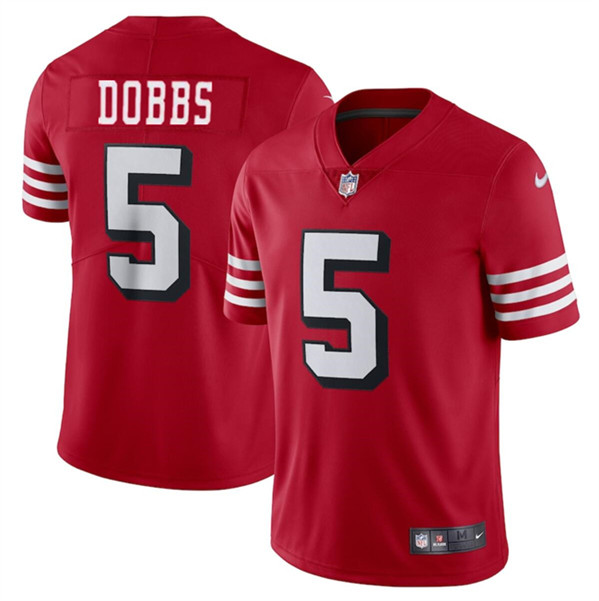 San Francisco 49ers #5 Josh Dobbs New Red Vapor Untouchable Limited Stitched Jersey - Zenithce