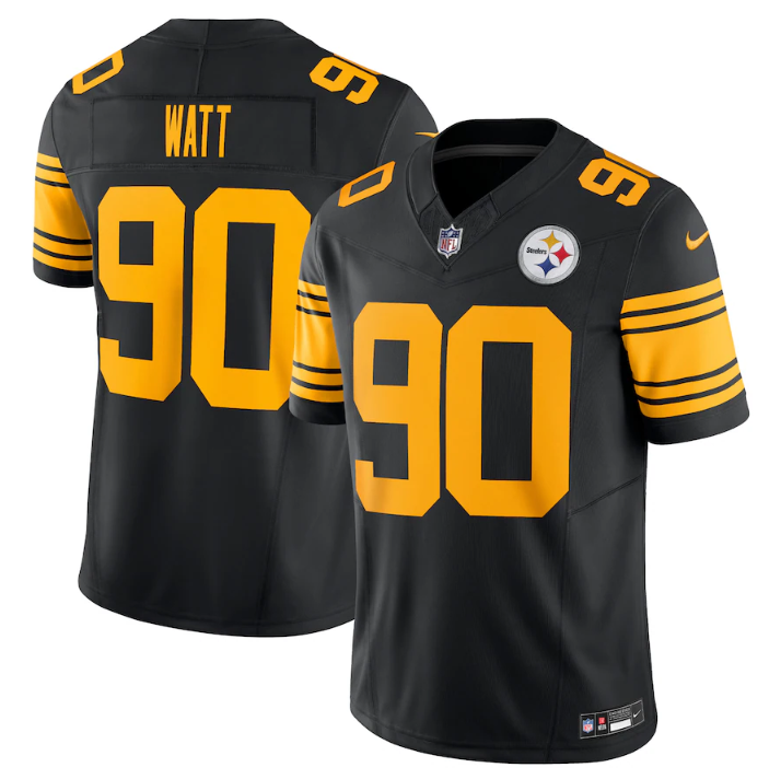 Pittsburgh Steelers #90 T.J. Watt Black 2023 F.U.S.E. Vapor Color Rush Limited Jersey - Zenithce