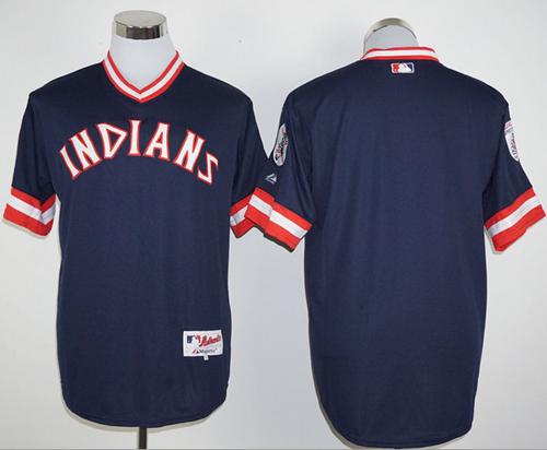 Indians Blank Navy Blue 1976 Turn Back The Clock Stitched Jersey - Zenithce