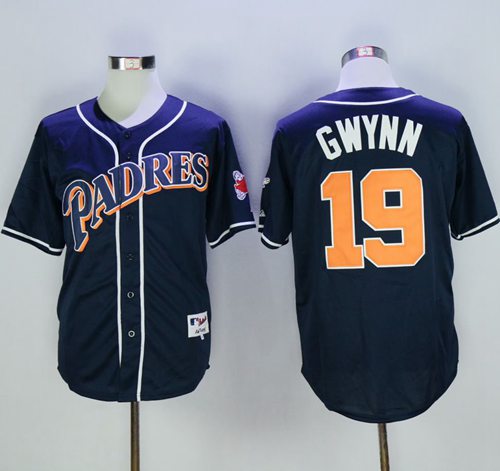 Padres #19 Tony Gwynn Navy Blue 1998 Turn Back The Clock Stitched Jersey - Zenithce