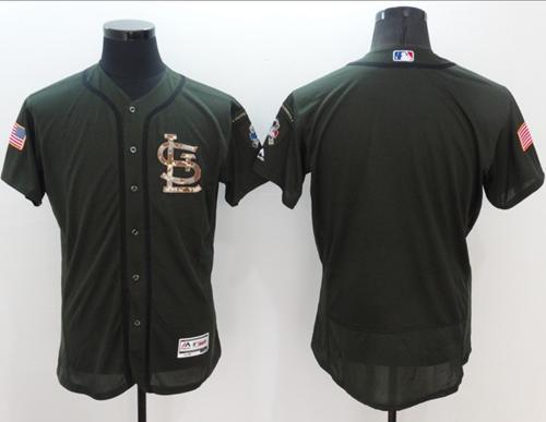 Cardinals Blank Green Flexbase Authentic Collection Salute To Service Stitched Jersey - Zenithce