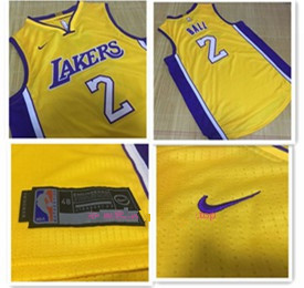 Los Angeles Lakers #2 Lonzo Ball Yellow 2017-2018 Swingman Stitched Jersey - Zenithce