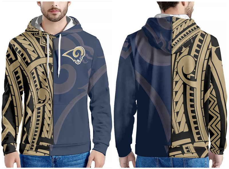 Los Angeles Rams Navy Gold Pullover Hoodie - Zenithce