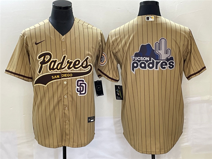 San Diego Padres Tan Big Logo In Back Cool Base Stitched Jersey - Zenithce